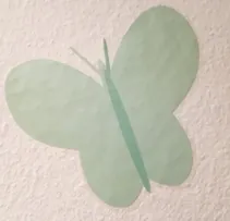 Grüner Papier-Schmetterling.